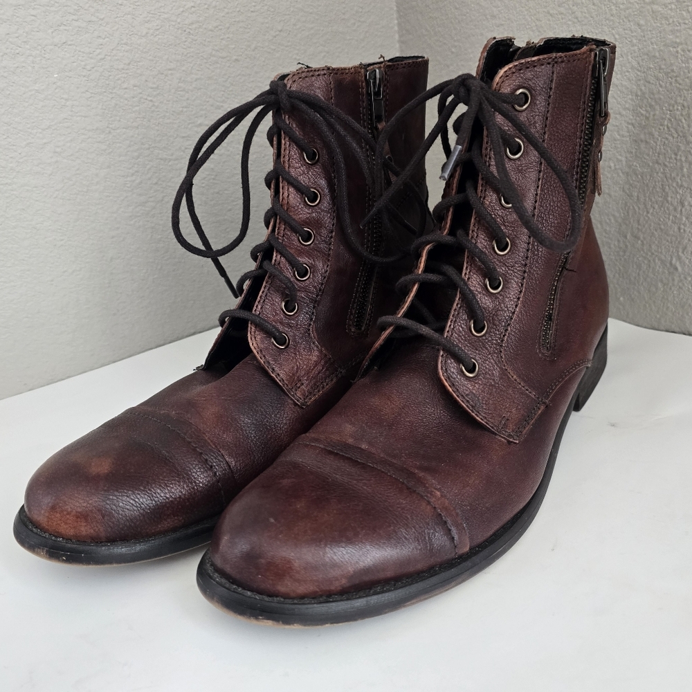 Kenneth Cole Cap Toe Boots HIT MEN Men's 9M Brown Leather - Picture 2 of 7